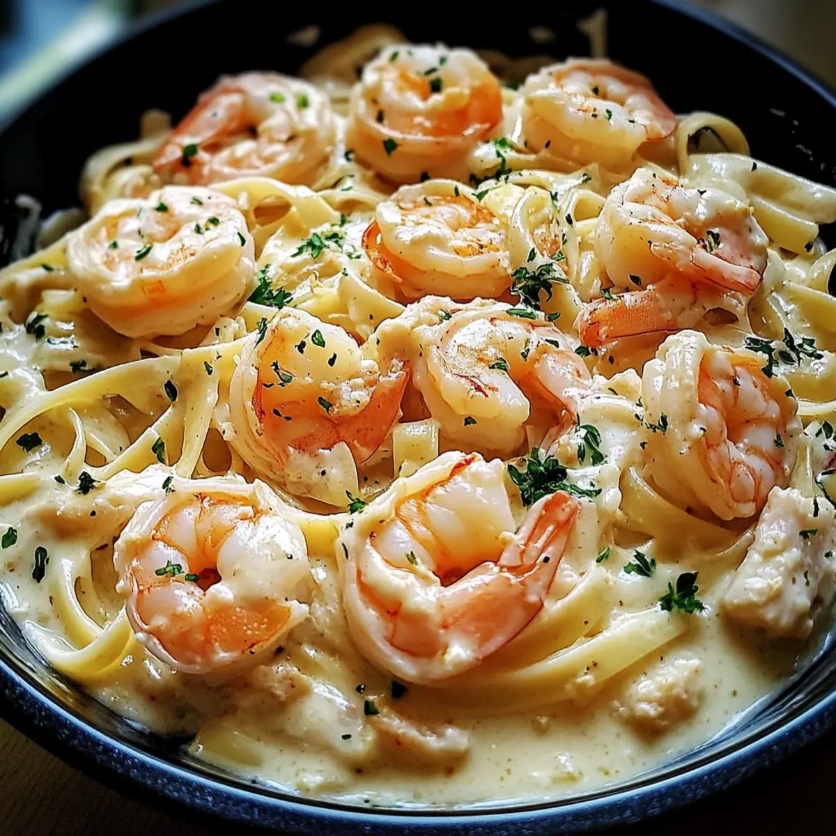 One Pot Shrimp and Crab Alfredo