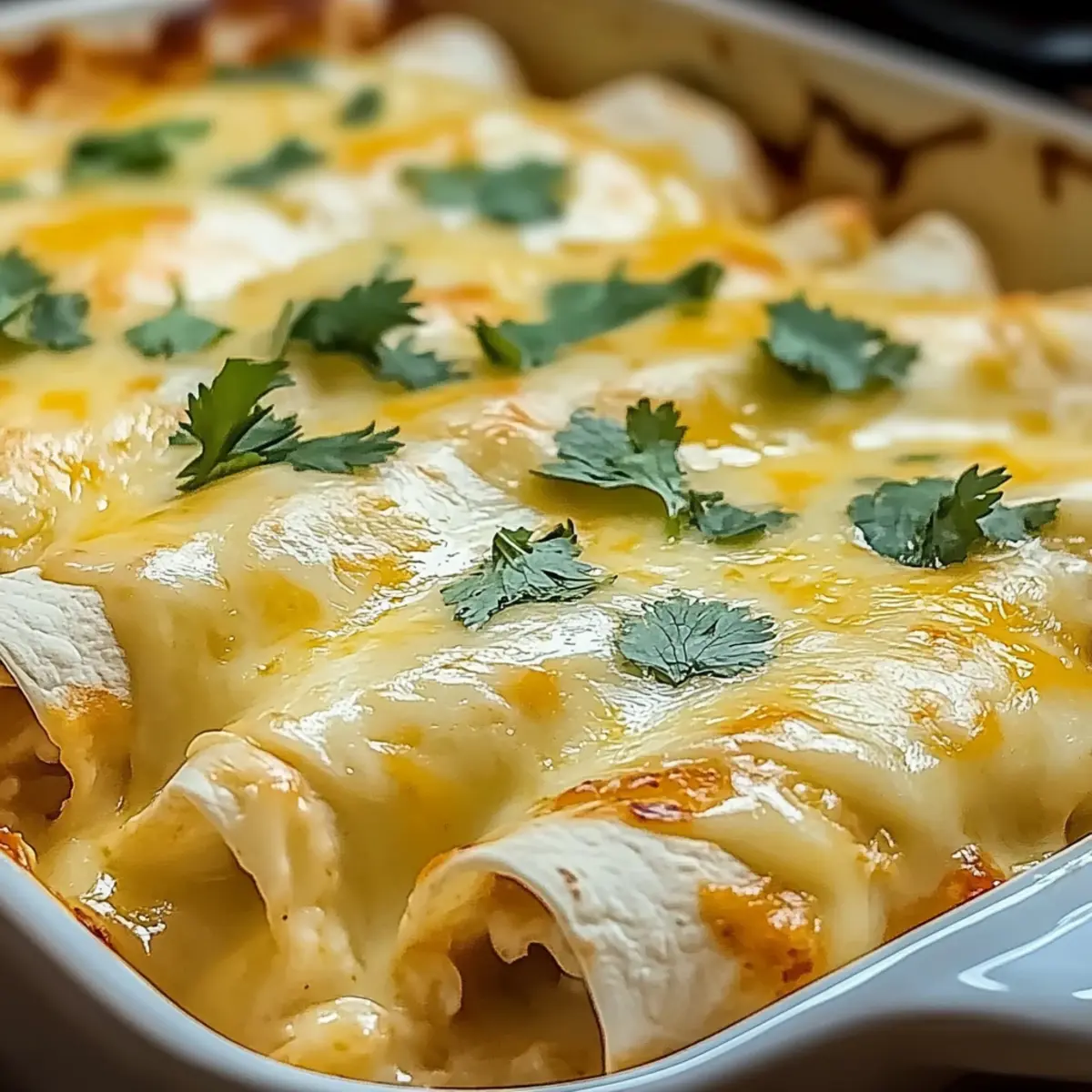 Creamy White Chicken enchiladas Casserole