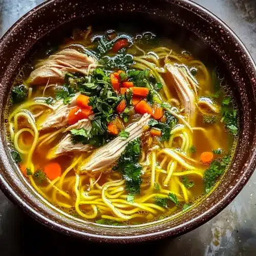 Healing Ginger Garlic Chicken Noodle Soup