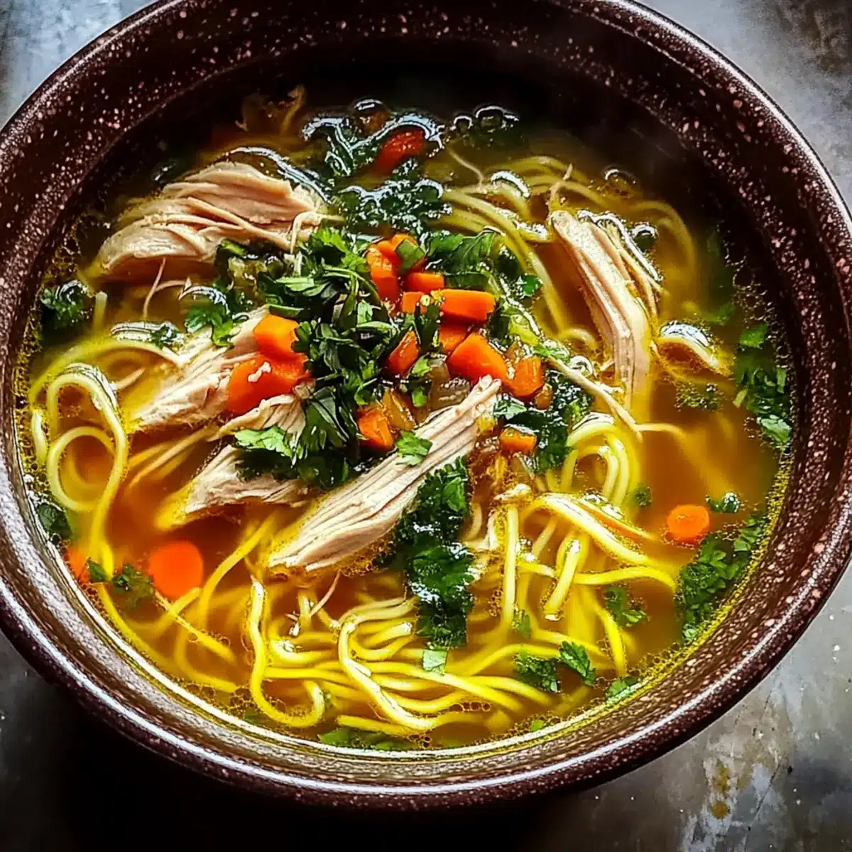 Healing Ginger Garlic Chicken Noodle Soup