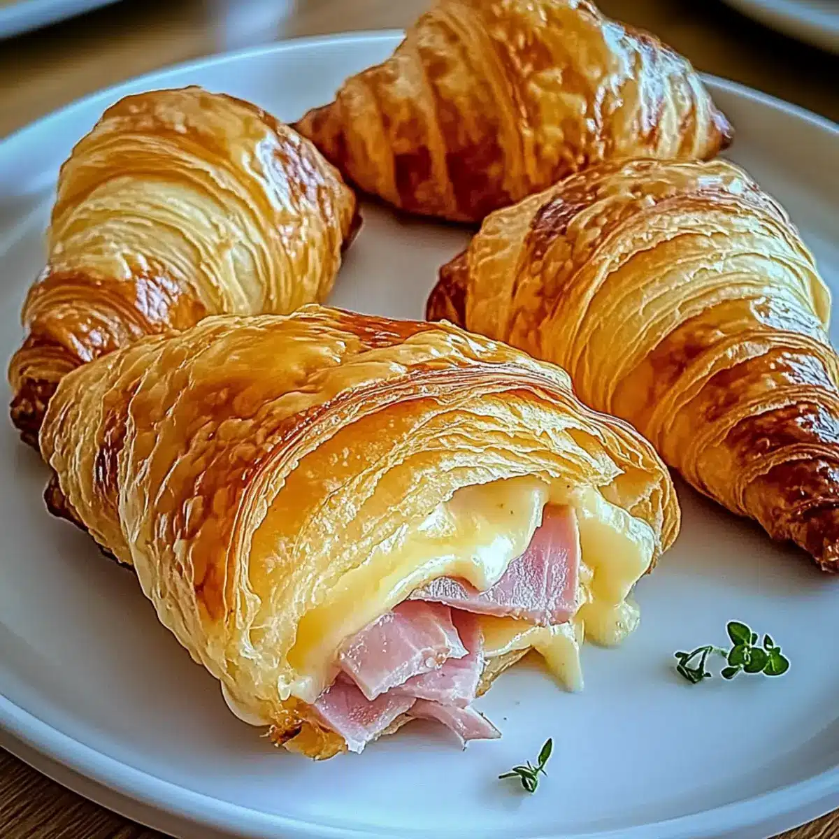 Baked Ham and Cheese Croissants