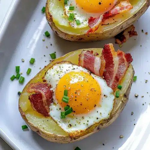 Double Baked Bacon + Egg Potatoes