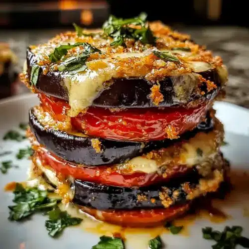 Baked Eggplant and Tomato Stacks