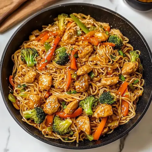 Thai Peanut Sauce Noodles with Chicken