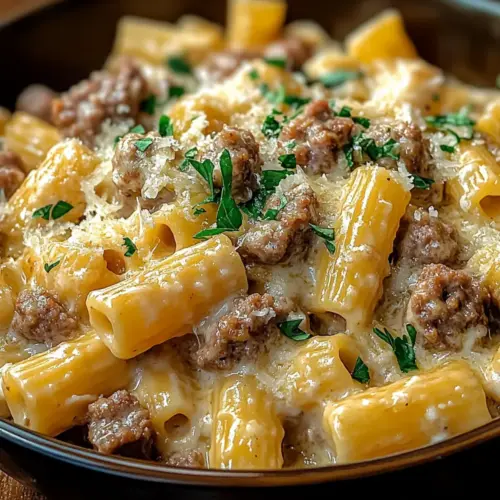 Indulgent Creamy Italian Sausage Rigatoni