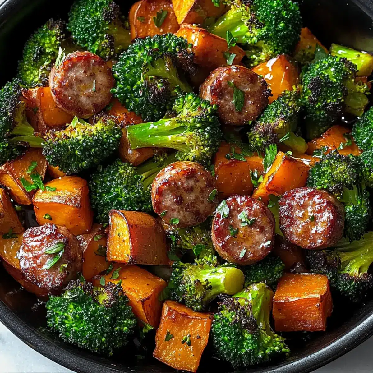 Honey Garlic Sausage and Sweet Potato