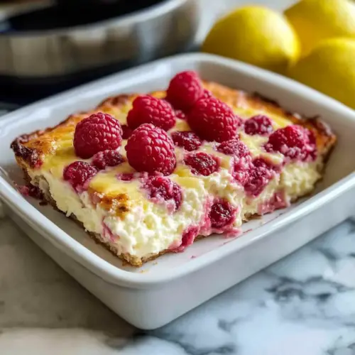 Lemon Raspberry Cottage Cheese Bake
