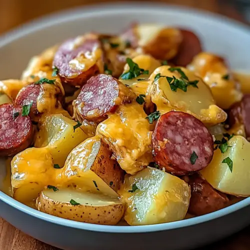 Cheesy Kielbasa and Potatoes
