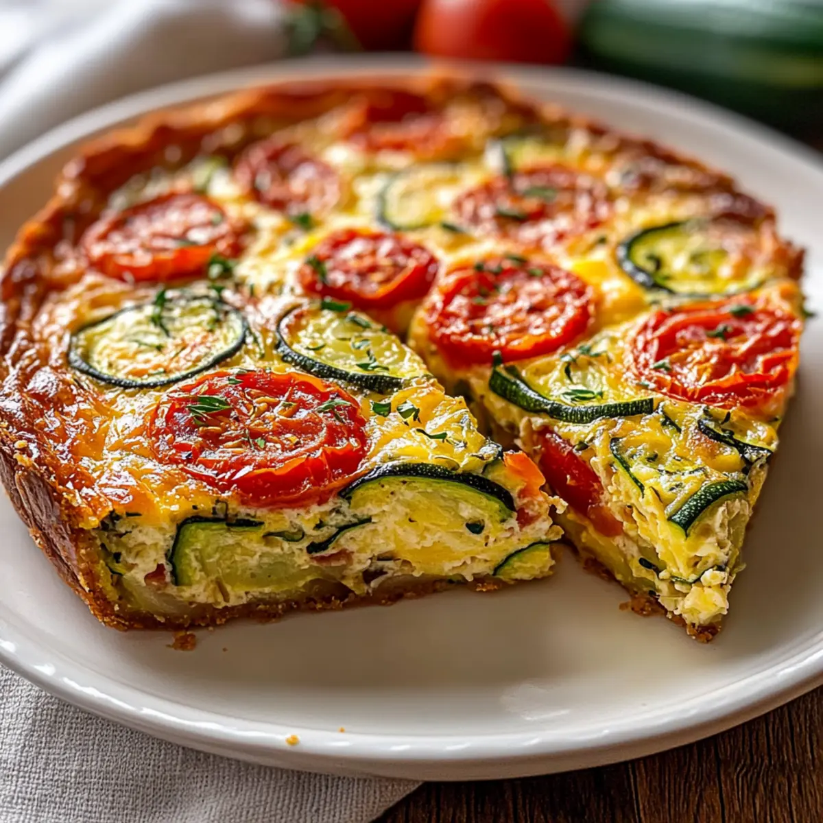 Crustless Zucchini Tomato Quiche