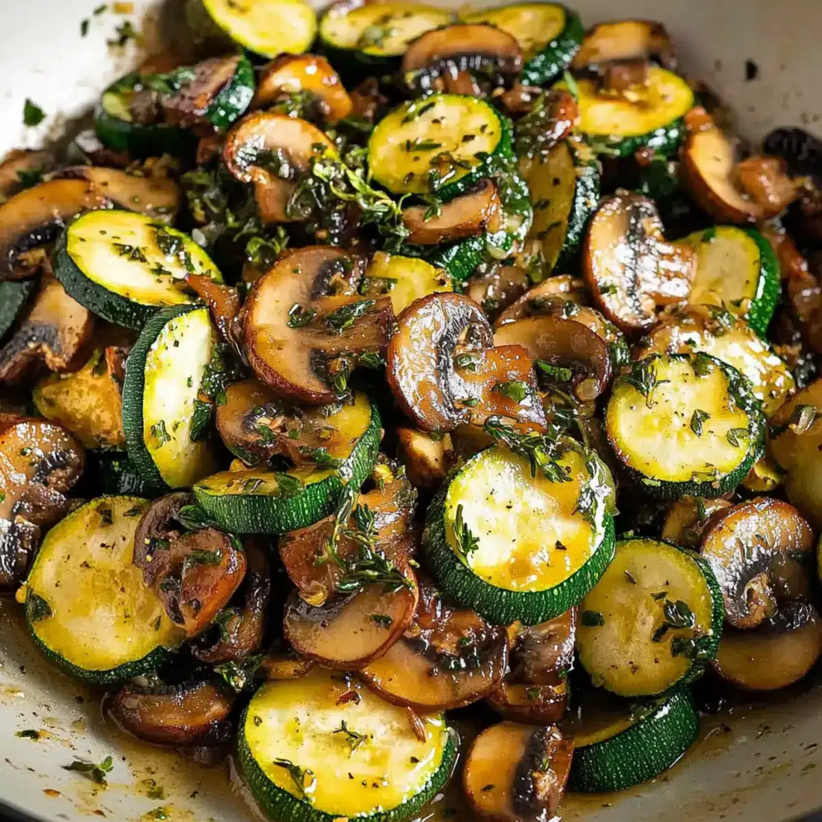 Skillet Zucchini and Mushrooms