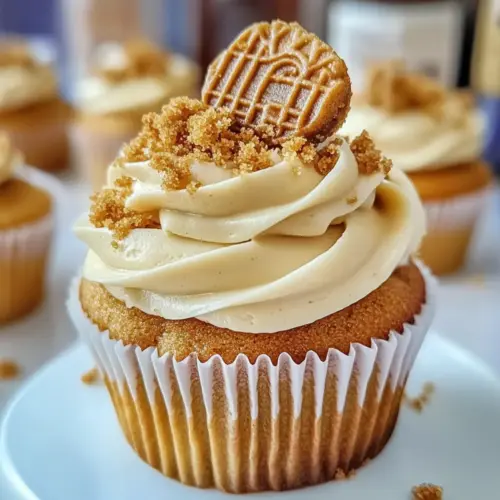 Biscoff Filled Cookie Butter Cupcakes