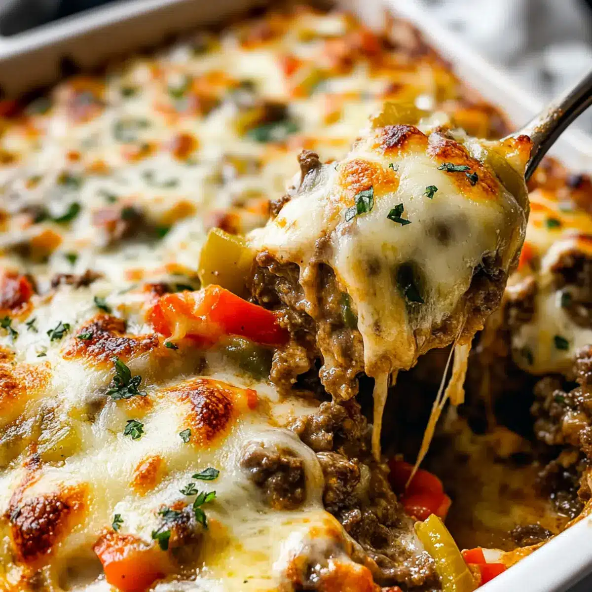 Philly Cheesesteak Casserole