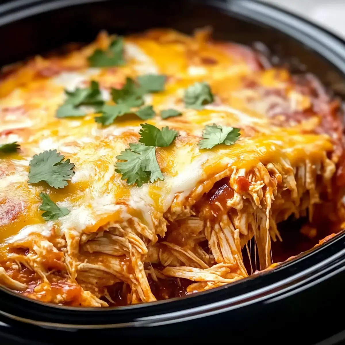 Crockpot Chicken Enchilada Casserole