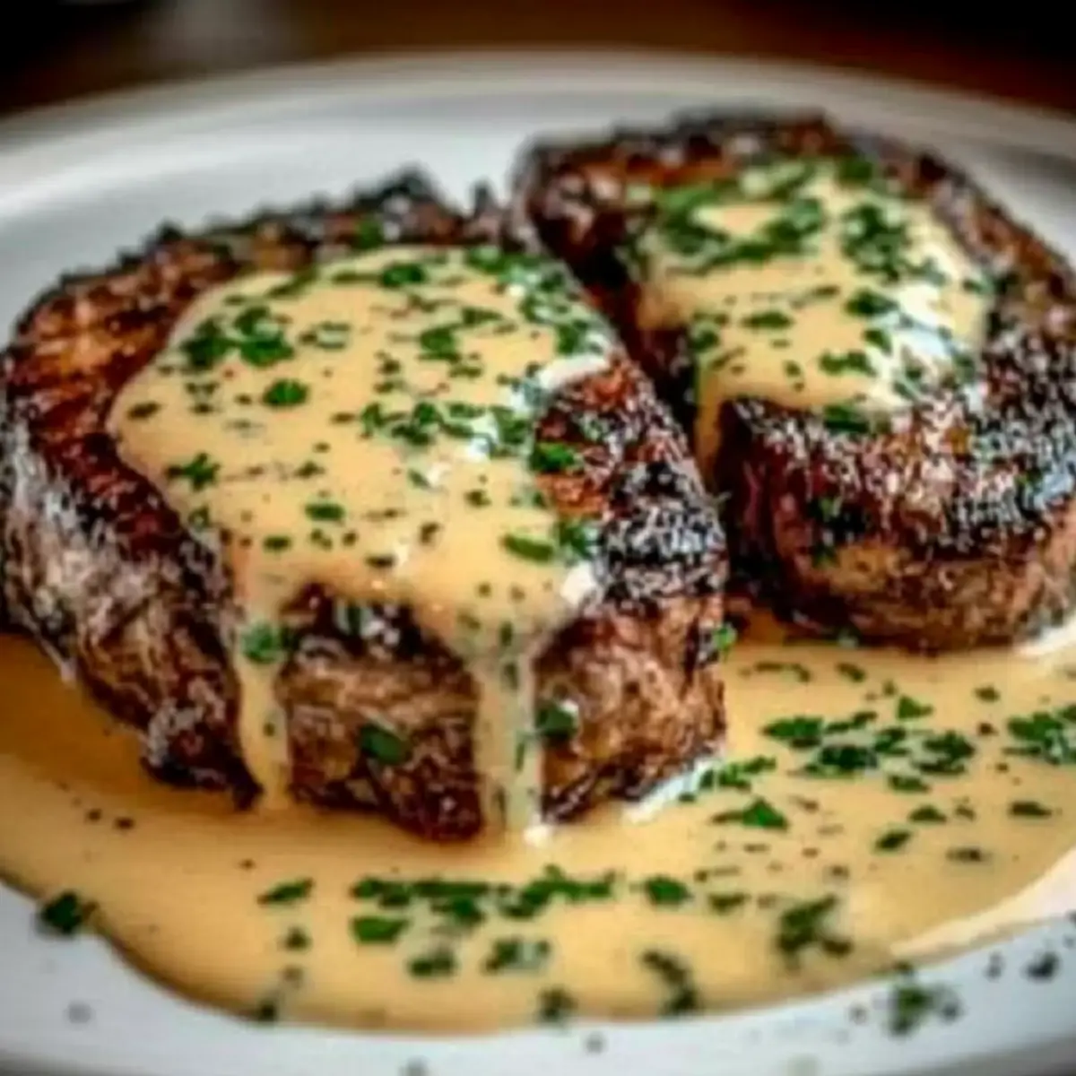 Juicy Steak with Creamy Garlic Sauce