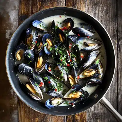 Mussels in Garlic Miso Broth