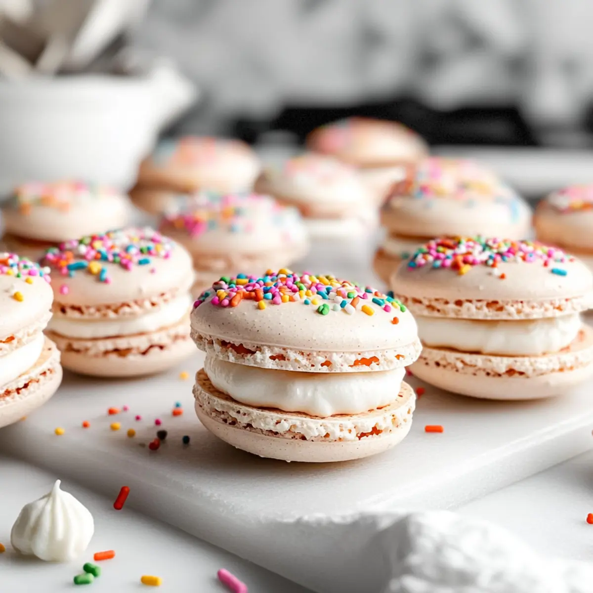 Birthday Cake Macarons