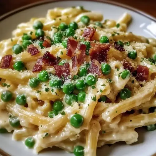Creamy Pasta with Peas and Pancetta