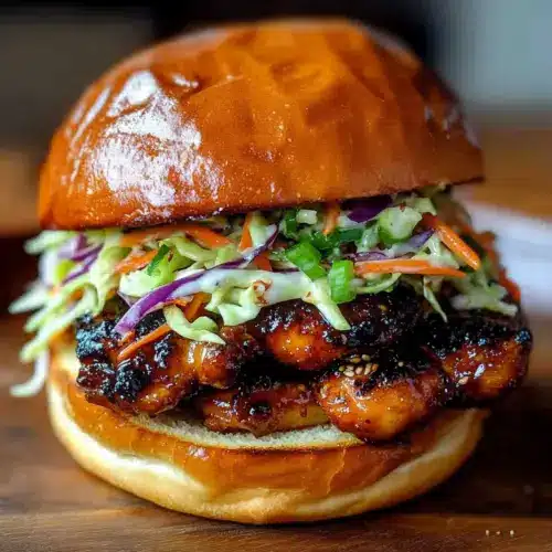 Korean BBQ Chicken Sandwich with Cabbage Slaw