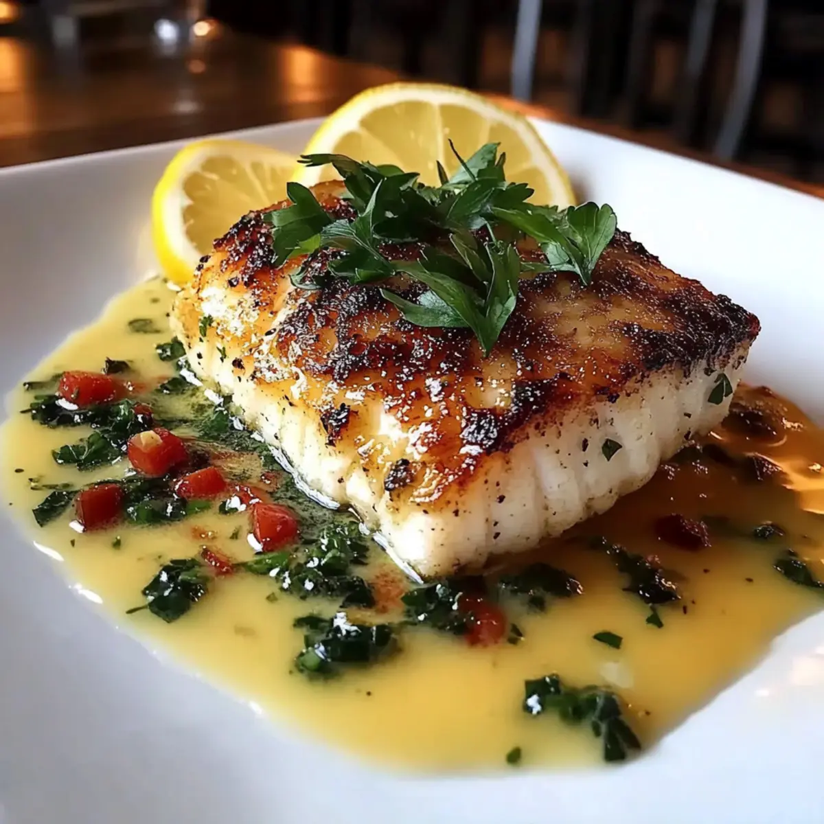 Crispy Sea Bass Lemon Sauce