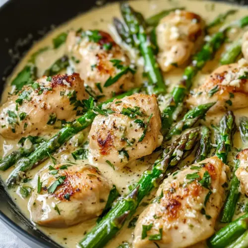 Creamy Chicken Asparagus Skillet