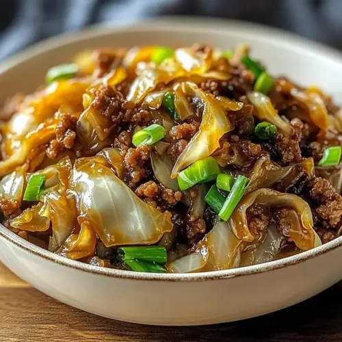 Mongolian Cabbage with Ground Beef