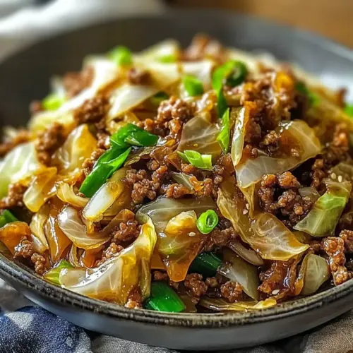Mongolian Cabbage with Ground Beef