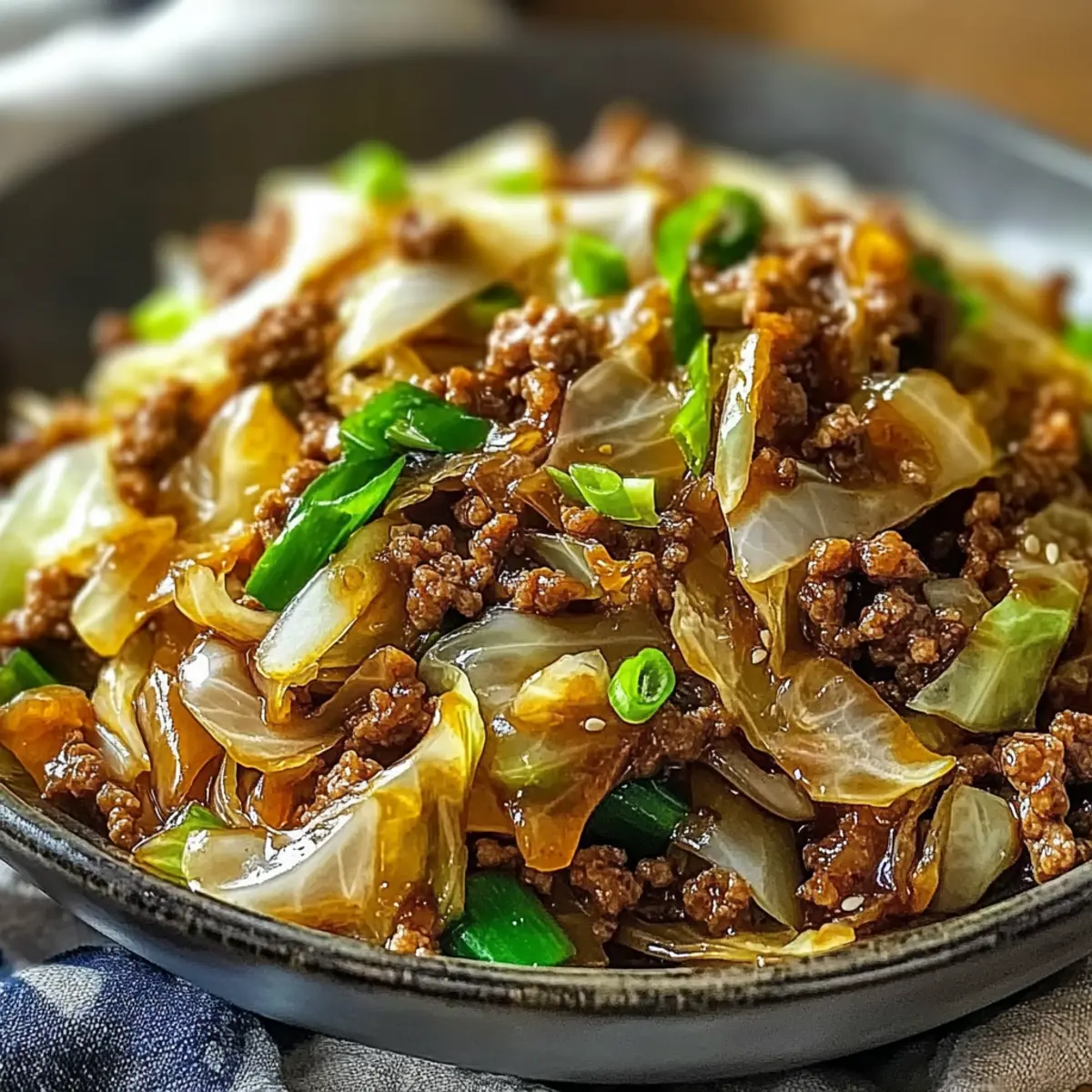 Mongolian Cabbage with Ground Beef