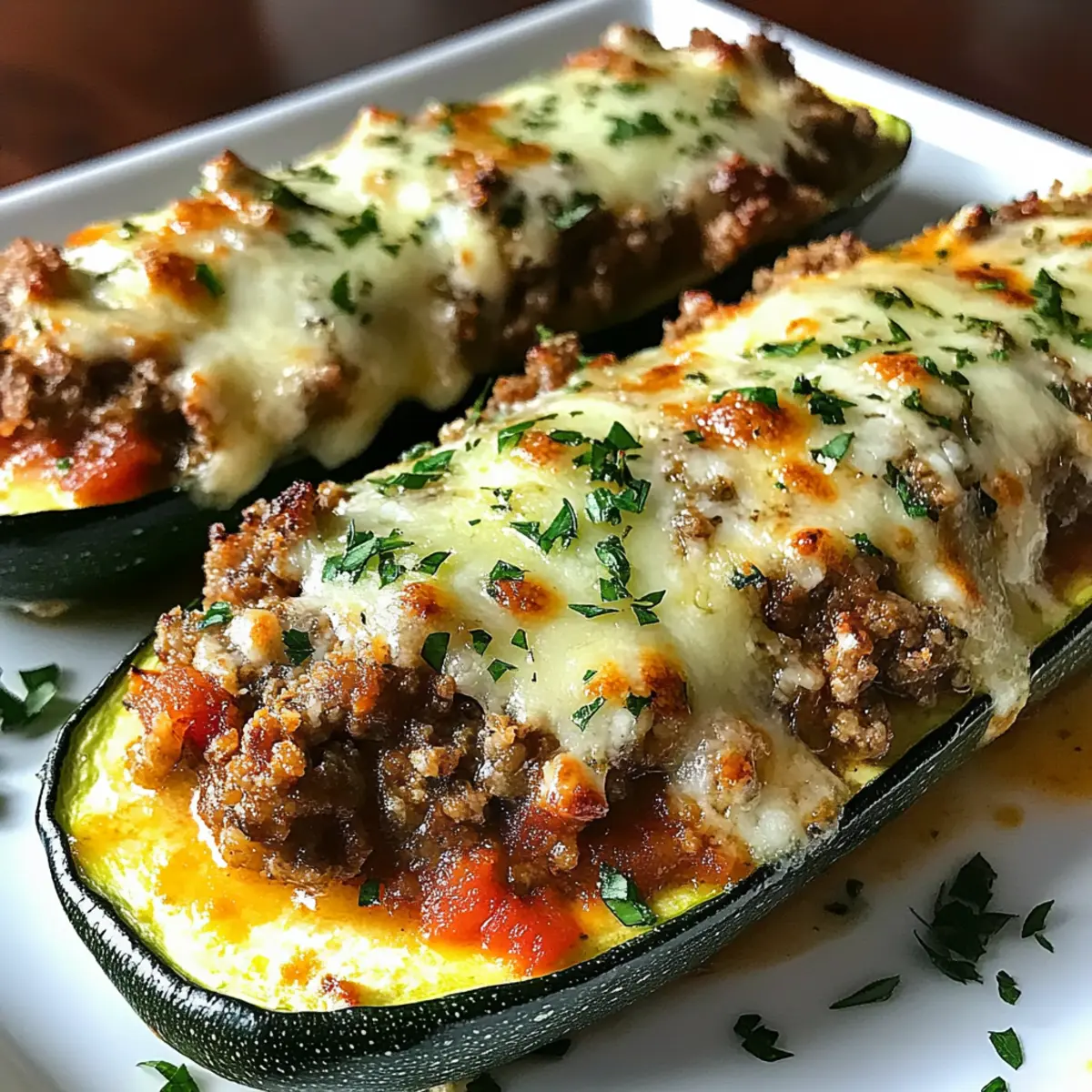 Baked Cheesy Stuffed Zucchini Boats
