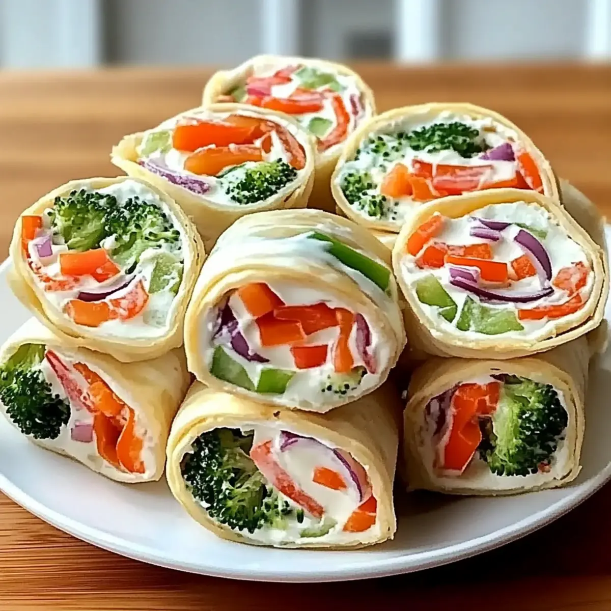 Creamy Vegetable Tortilla Roll Ups