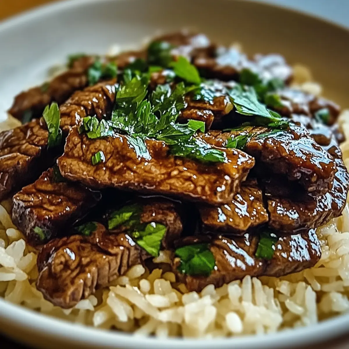 Honey Garlic Butter Steak and Rice Skillet