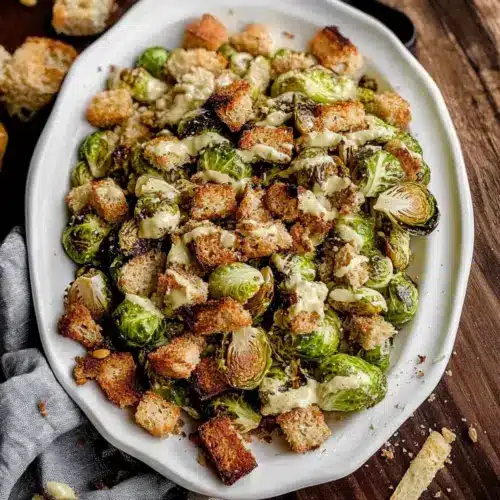 Roasted Brussels Sprouts Caesar Salad