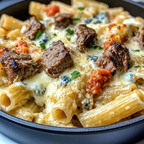 Steak & Blue Cheese Rigatoni Bake