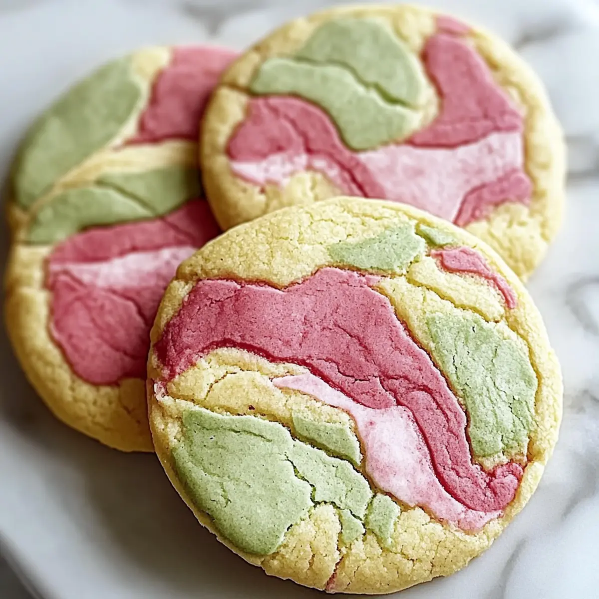 Strawberry Matcha Marble Cookies