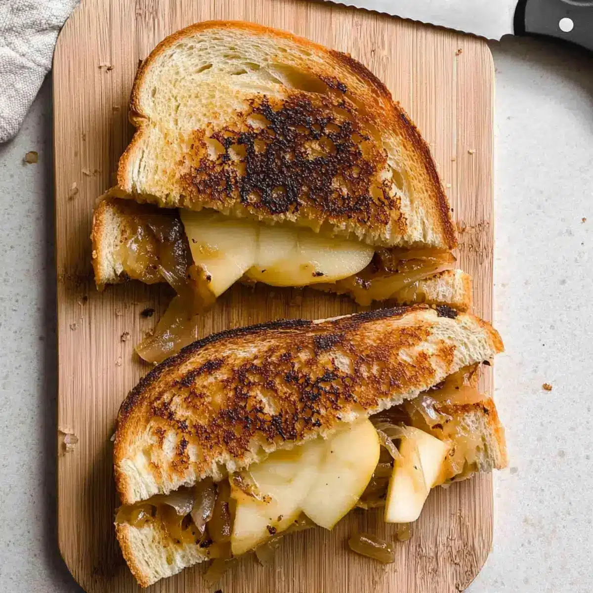 Caramelized Onion & Apple Grilled Cheese Sandwich