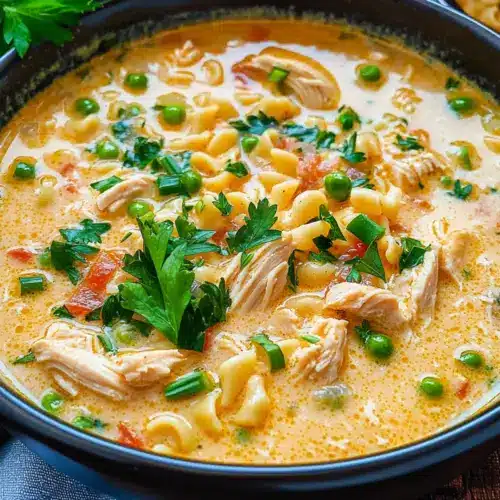 Parmesan Cajun Chicken Pasta Soup