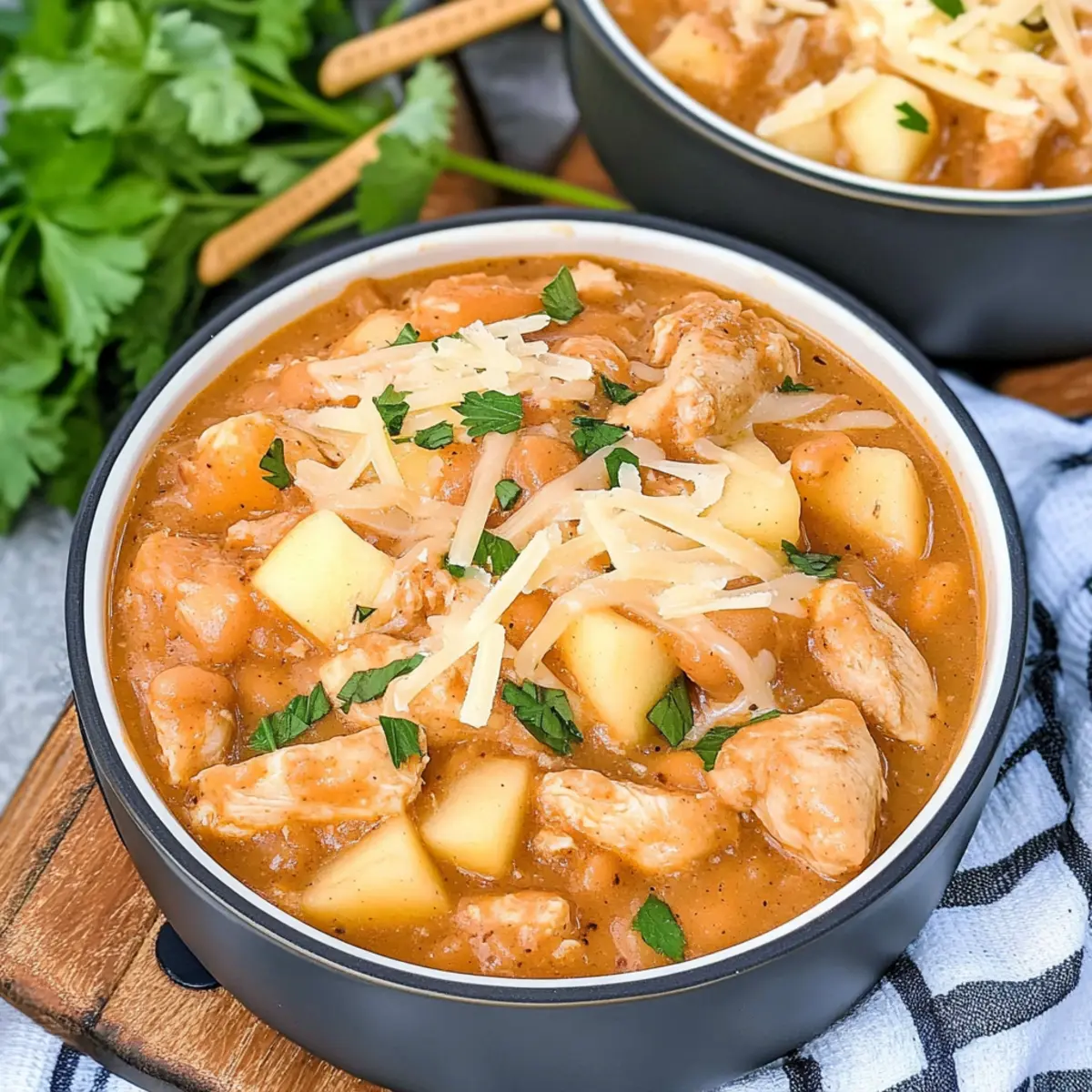 White Cheddar Apple Chicken Chili