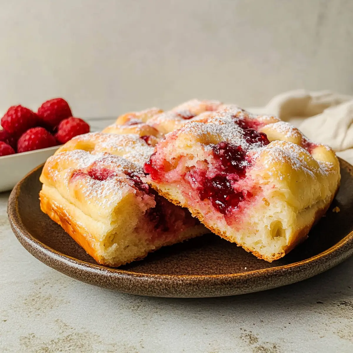 Sweet Focaccia with Raspberry Jam