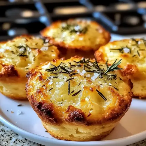 Golden Crust Garlic Rosemary Focaccia Muffins