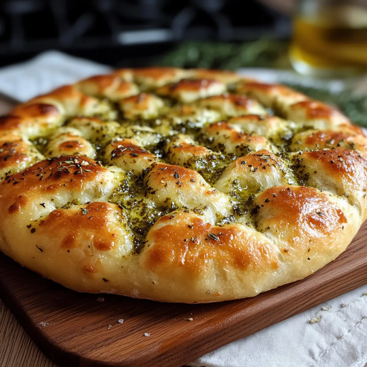 Homemade Focaccia with Pesto