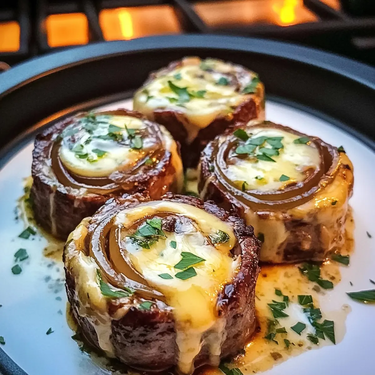 French Onion Steak Pinwheels