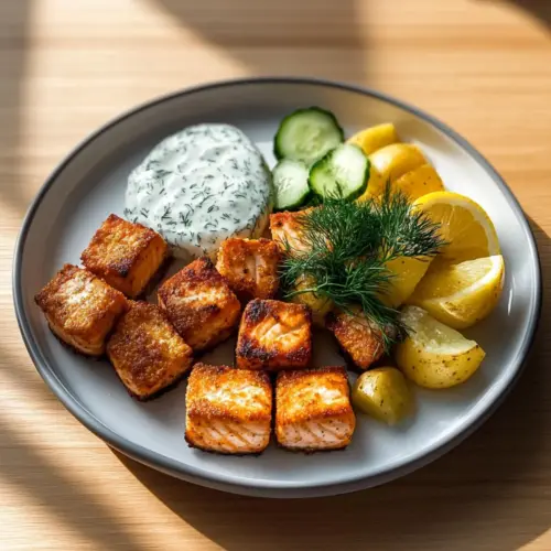 Air Fryer Lemon-Dill Salmon Bites