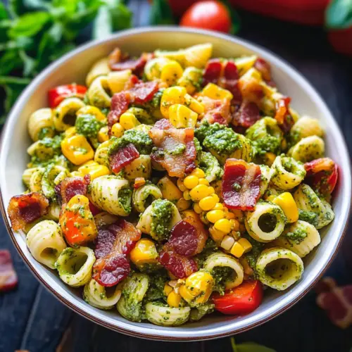 Corn Pasta Salad with Bacon