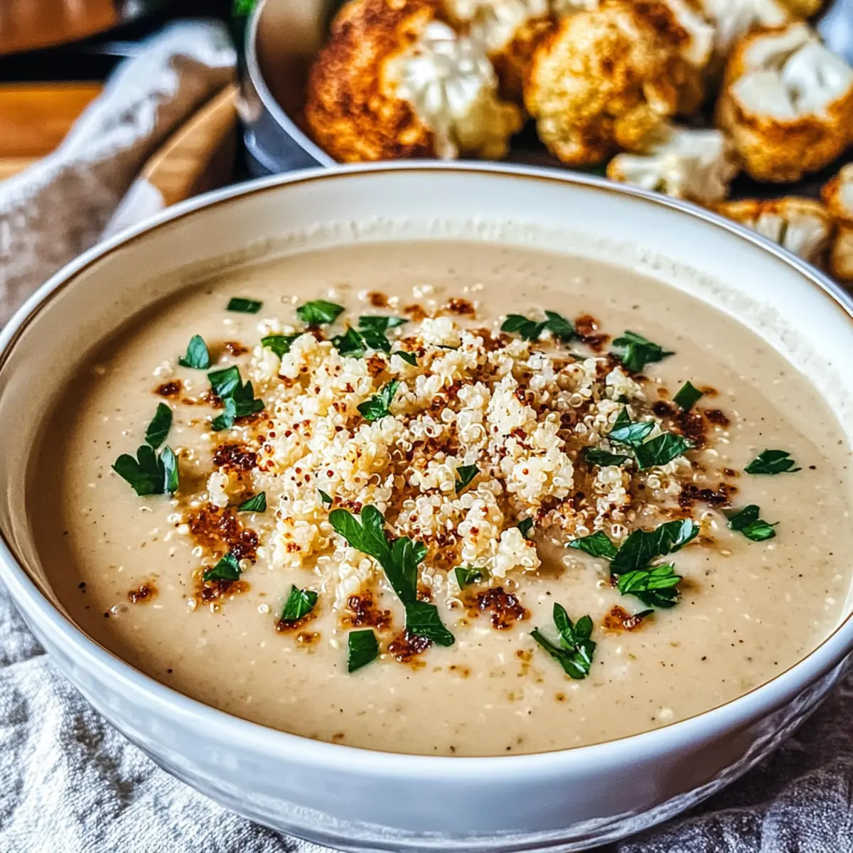 Asiago Roasted Garlic Cauliflower Sou