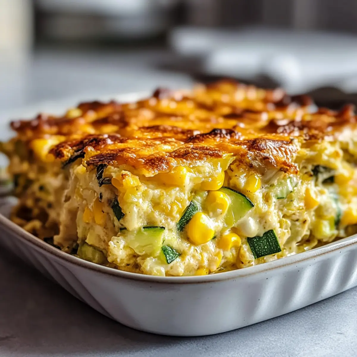 Cheesy Zucchini and Corn Casserole