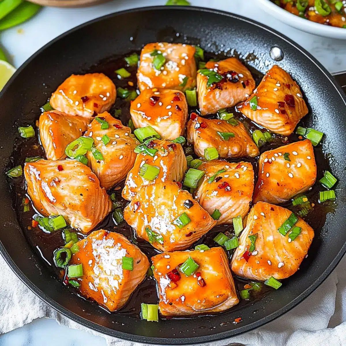 Salmon Bites With Sweet Chili Glaze