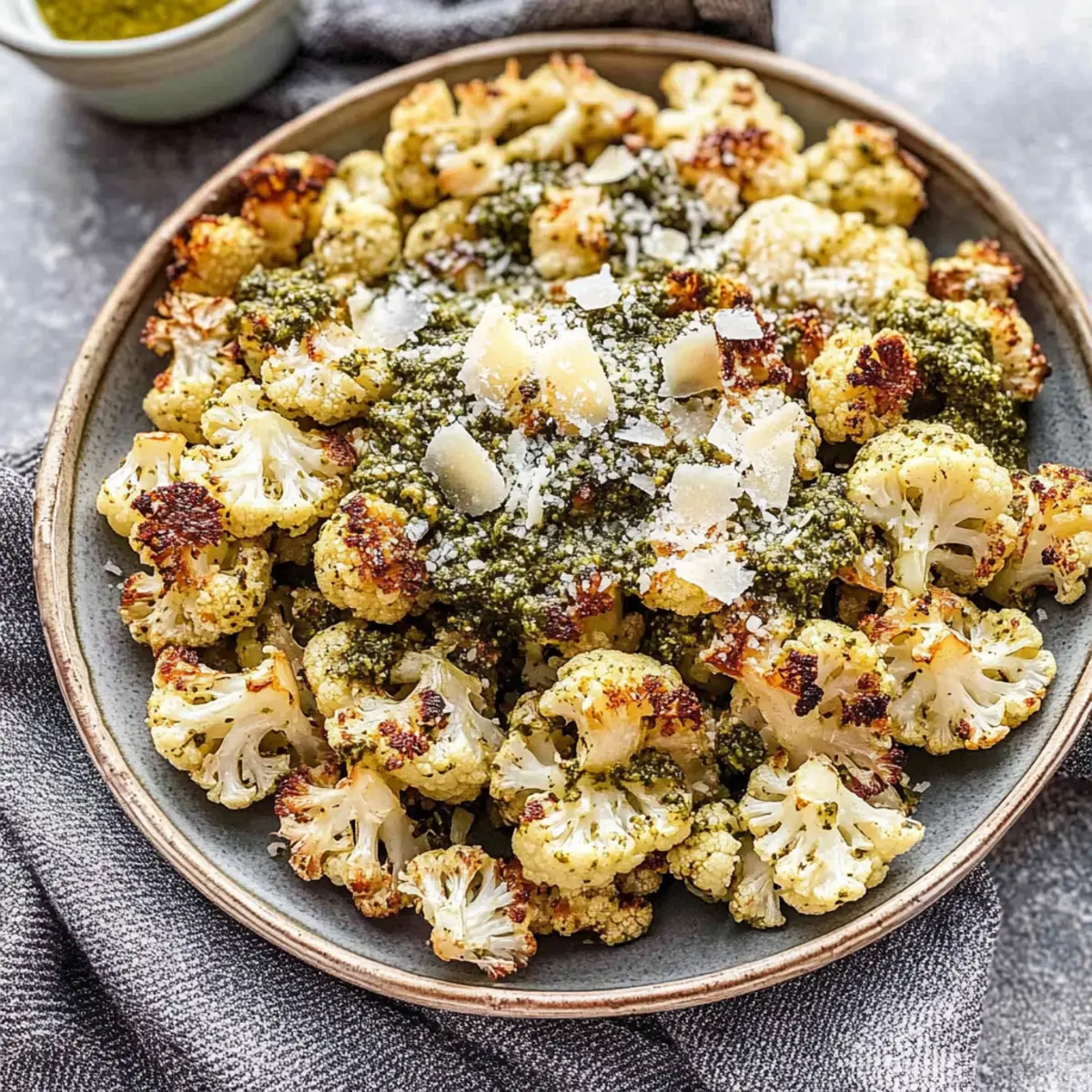 Parmesan Pesto Roasted Cauliflower