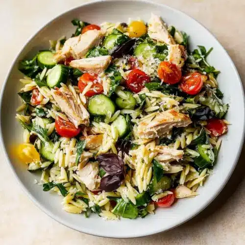 Lemon Orzo Salad with Chicken