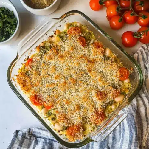 White Bean and Pesto Bake